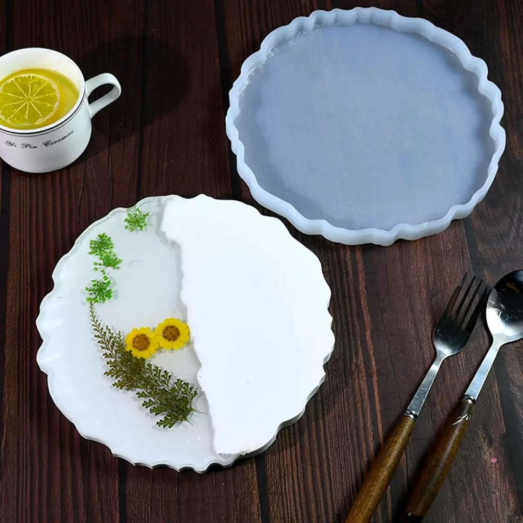 7.8inches Silicone Tray Mold, Geode Silicone Mold for Resin,Irregular Resin Casting Mold for Coaster, Jewelry Storage
