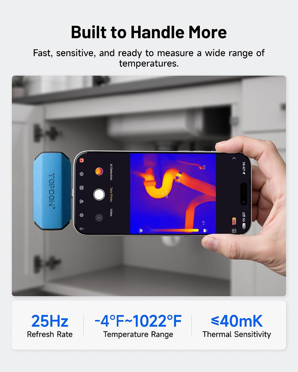 TOPDON TC001 Mini 384×384 Thermal Imaging Camera for iPhone Android iPad