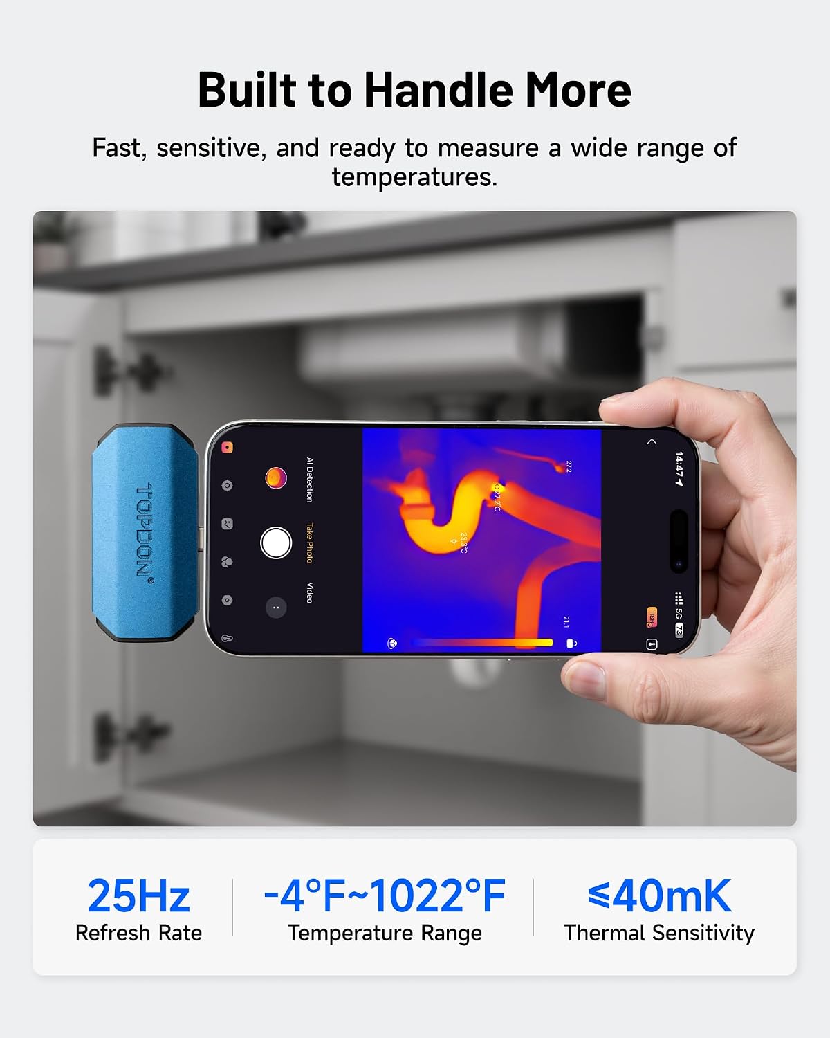 TOPDON TC001 Mini 384×384 Thermal Imaging Camera for iPhone Android iPad