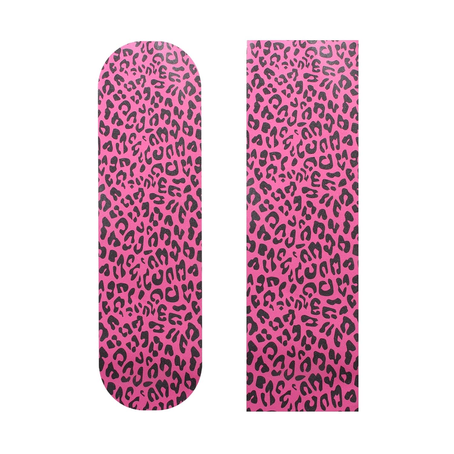 9" x 33" Pink Leopard Skateboard Grip Tape 2 Pack (23x84cm) | Bubble Free, Waterproof, Griptape for Scooter Longboard