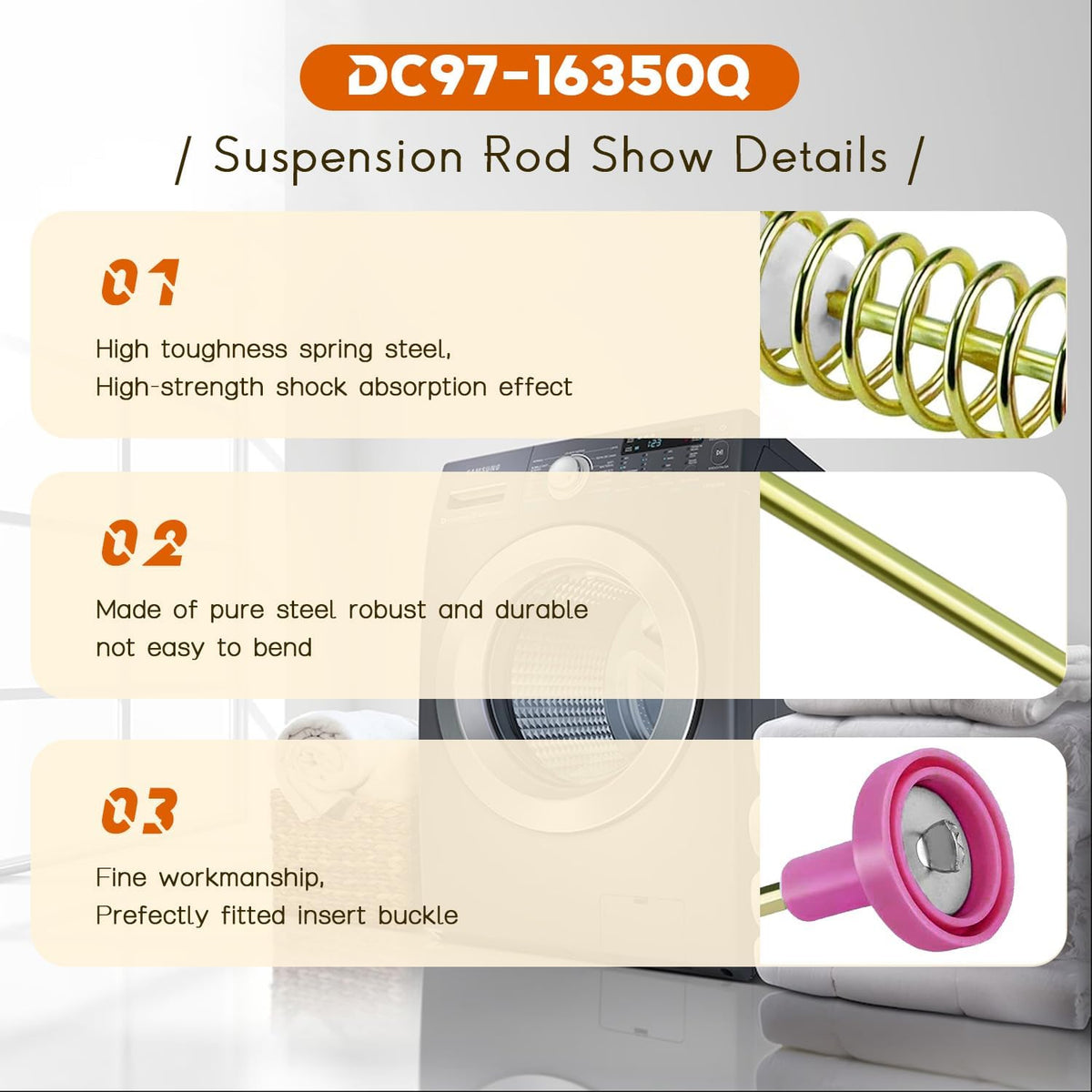 DC97-16350Q WA55A7700AV Washer Suspension Rods for samsung