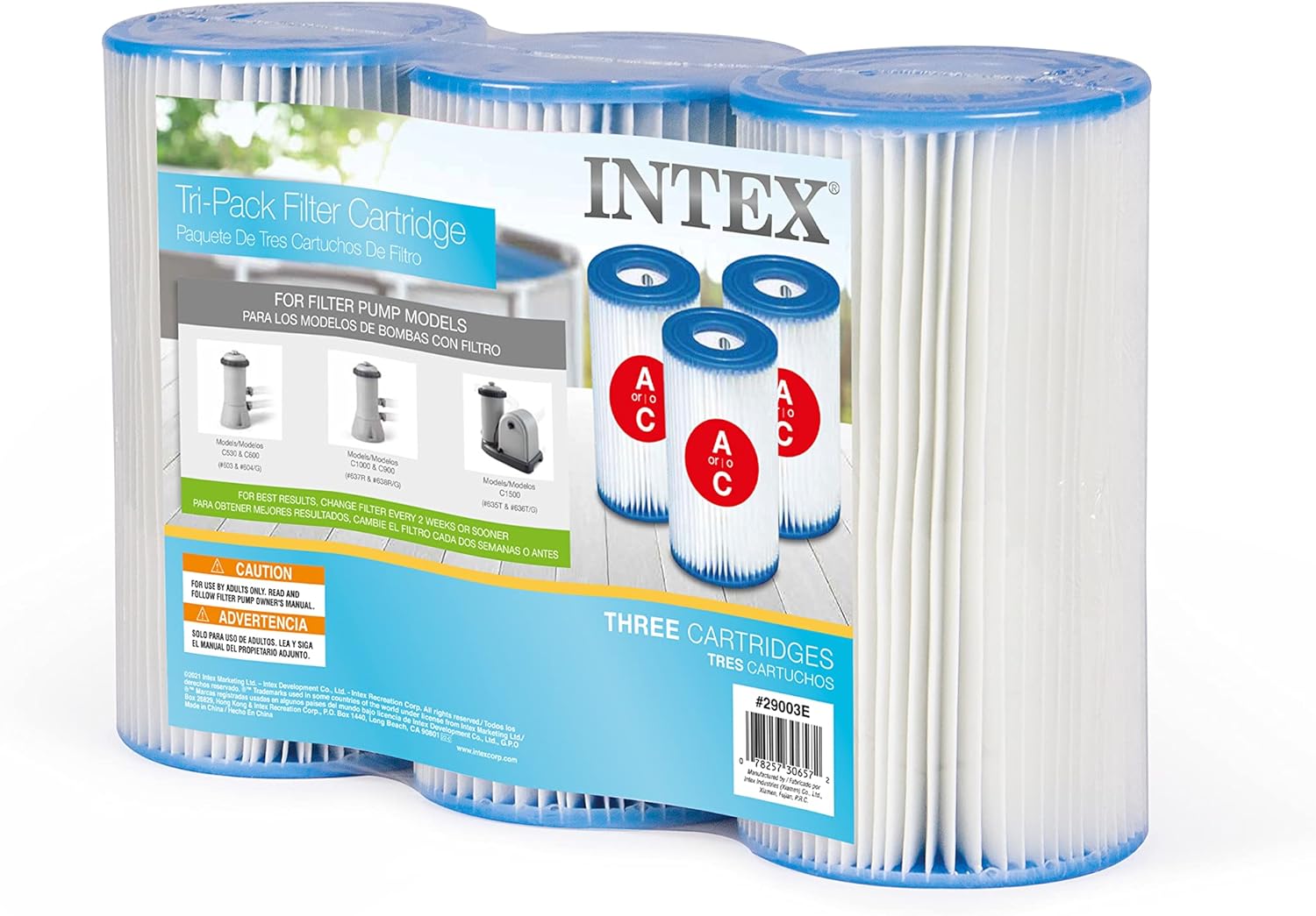 INTEX 29003E Type A Pool Filter Cartridge: For INTEX Filter Pumps – Easy-To-Clean – Dacron Paper – Efficient