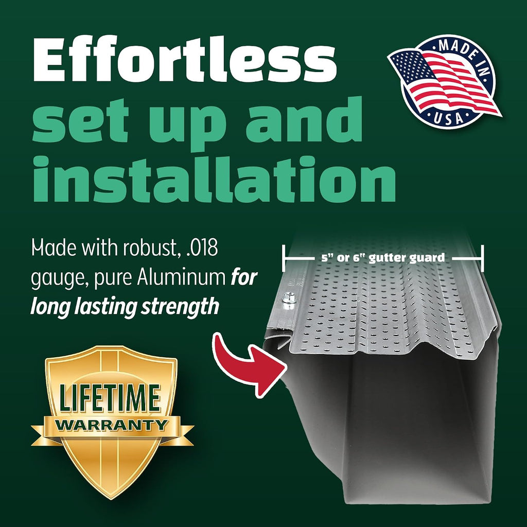 5" x 50 Ft Mill Finish Aluminum, Leaf & Debris Protection