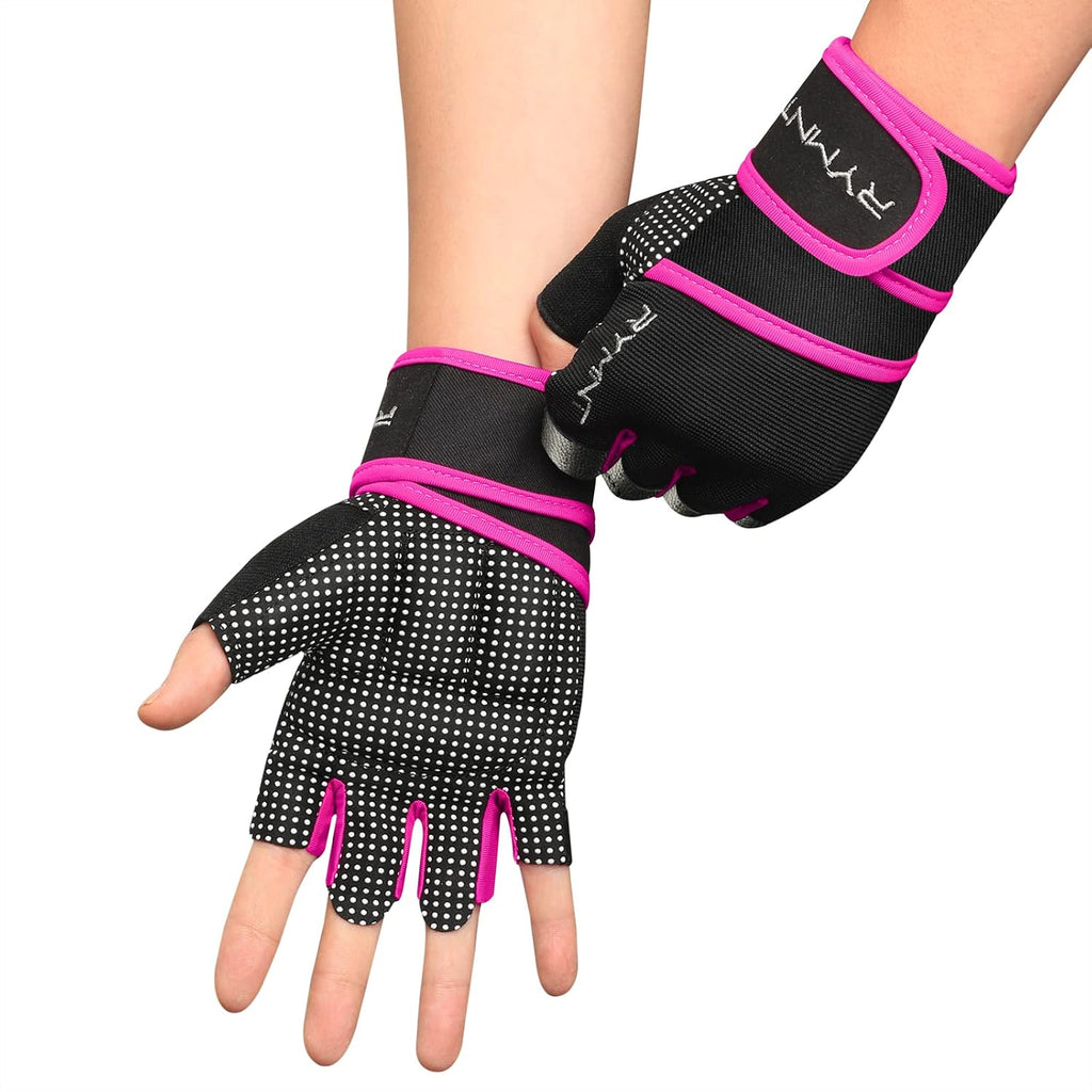 Workout Gloves for Women Men with Wrist Wrap Support Weight Lifting Gloves | Padded Gym Gloves for Weightlifting