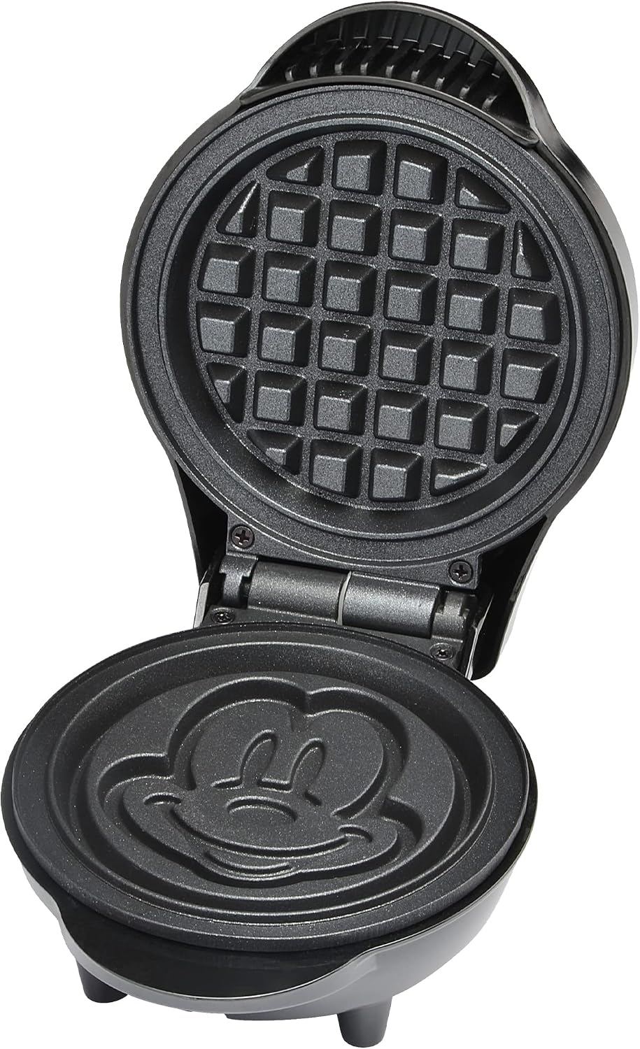 Mickey Mouse 4" Mini Waffle Maker by Select Brands - Cute Appliance for Single Waffle - Features Nonstick Plates &