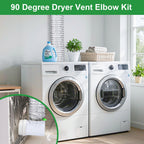 Upgraded 90 Degree Dryer Vent Elbow Kit for 4 Inch Dryer Duct Vent Hose.