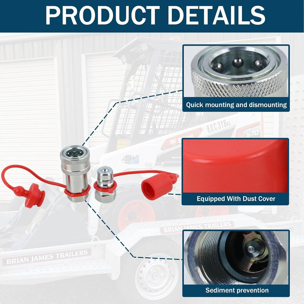 3/8" NPT Ag Hydraulic Quick Connect Coupler
