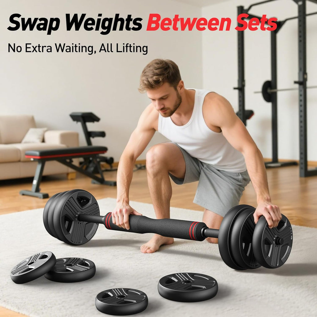 Adjustable dumbbell set,20/35/45/55/70/90lbs Free Weights set with upgraded nut, 5 in 1 Weight Set Used as