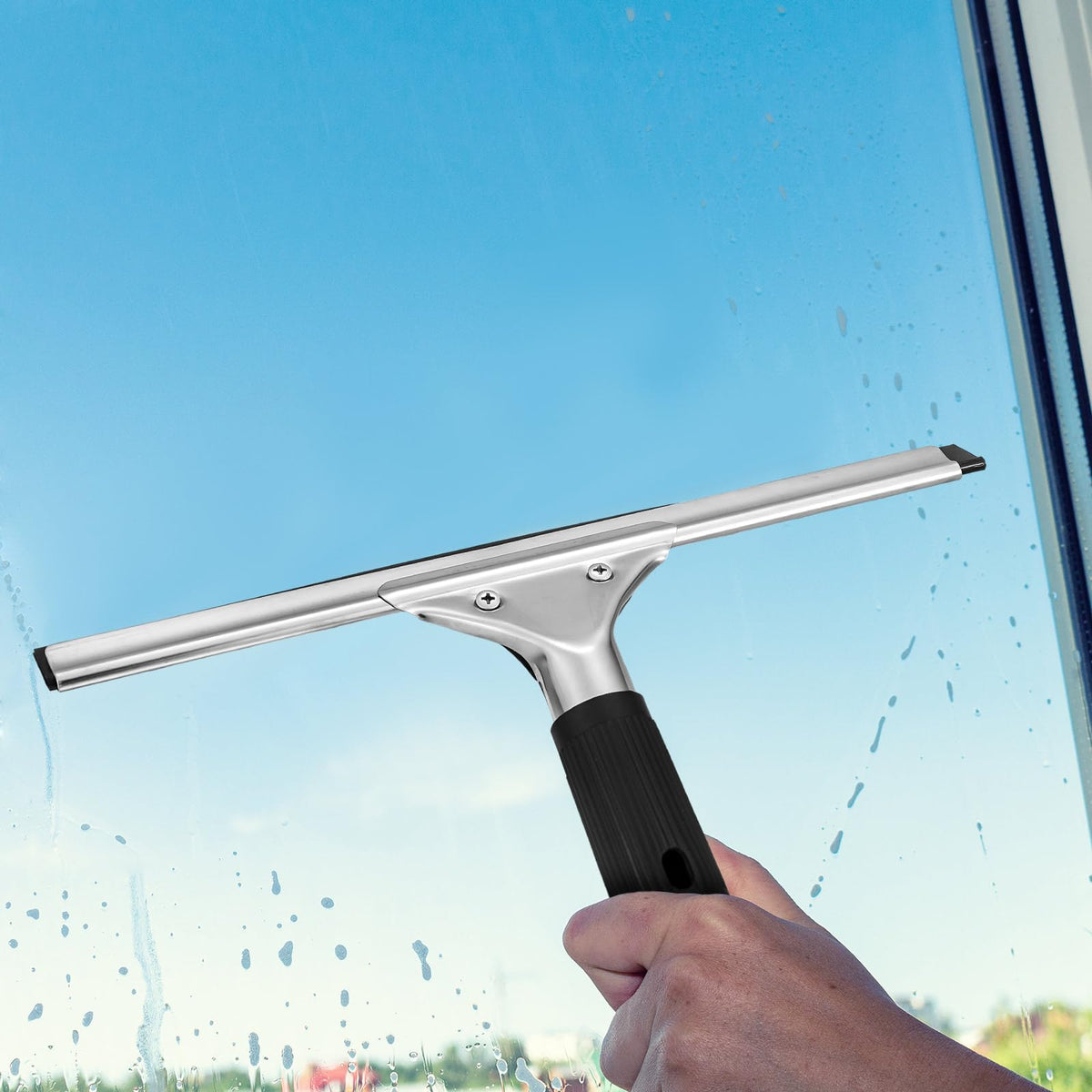 6 Pcs 12'' Professional Steel Window Squeegee