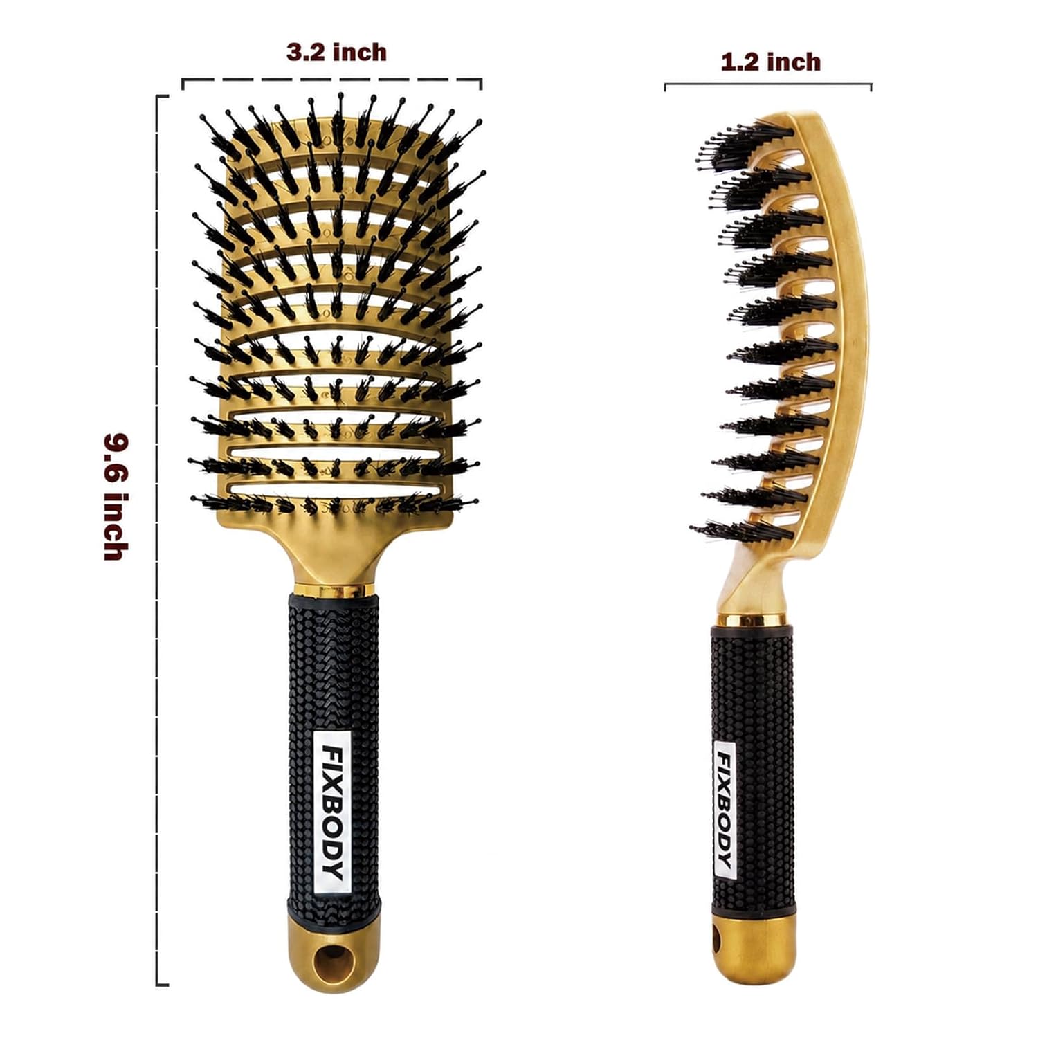 Boar Bristle Hair Brush - Curved & Vented & Oversize Design Detangling Hair Brush for Women Long, Thick, Curly and