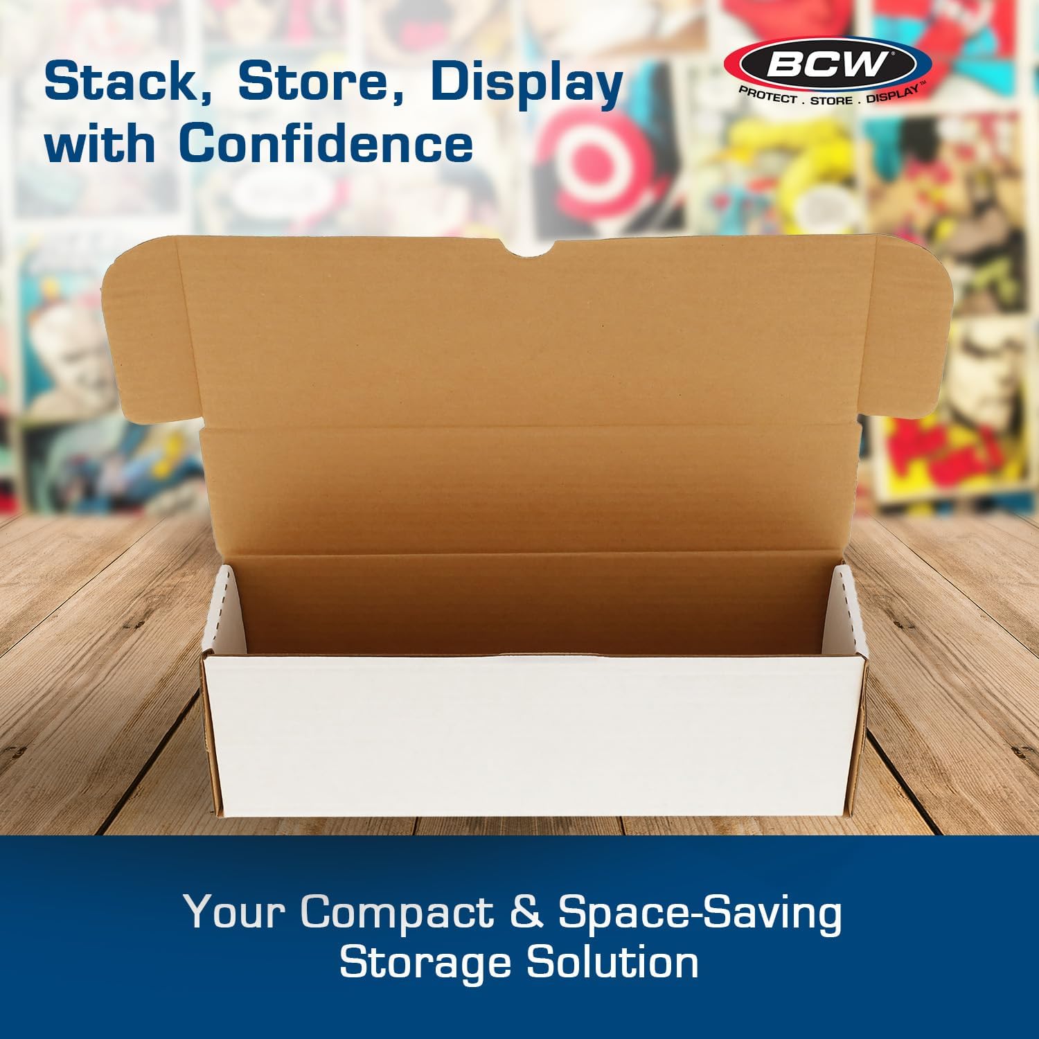 14-Inch Semi-Rigid #1 Storage Box - 3ct | Holds 350 Semi-Rigid Card Holders | Vertical Card Organizer | Ideal for