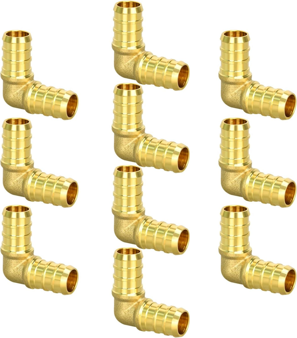 10 Pack 1/2" PEX Elbow Fittings, Brass Fittings