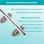 ZOMCHAIN 4/5/6 Inch Boat Cleat - Open Base 316 Stainless Steel Dock Cleat,Marine Cleat Rope Cleat, Mooring Accessories with Screws for Boats,Kayak, Marine, Deck, Nautical Decor(2,4,6 Pack)