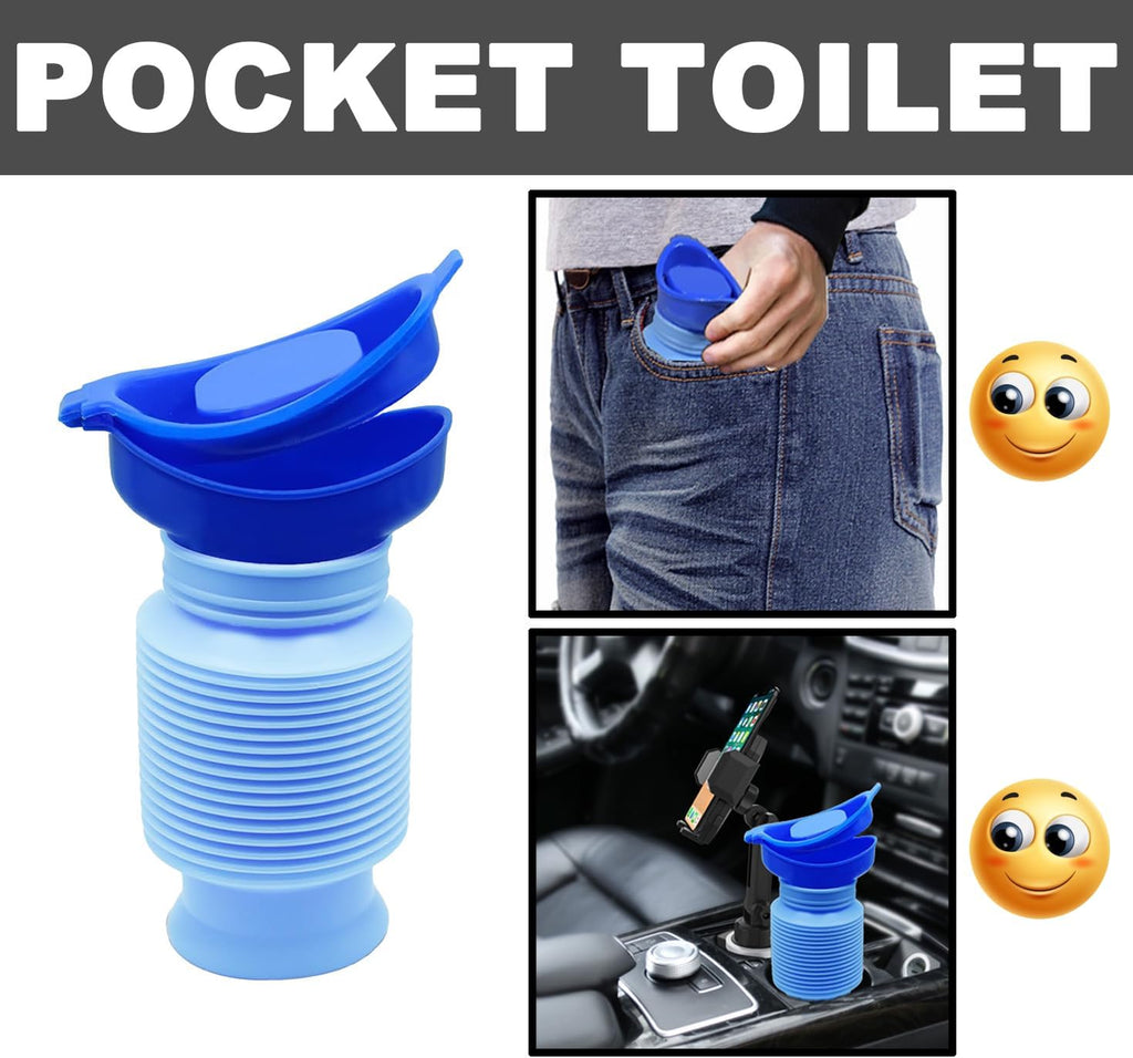750ML Emergency Urinal, Pedestal Urinal, Pocket Toilet for Men Women, Pee Bottles with Sealed Lid Collapsible