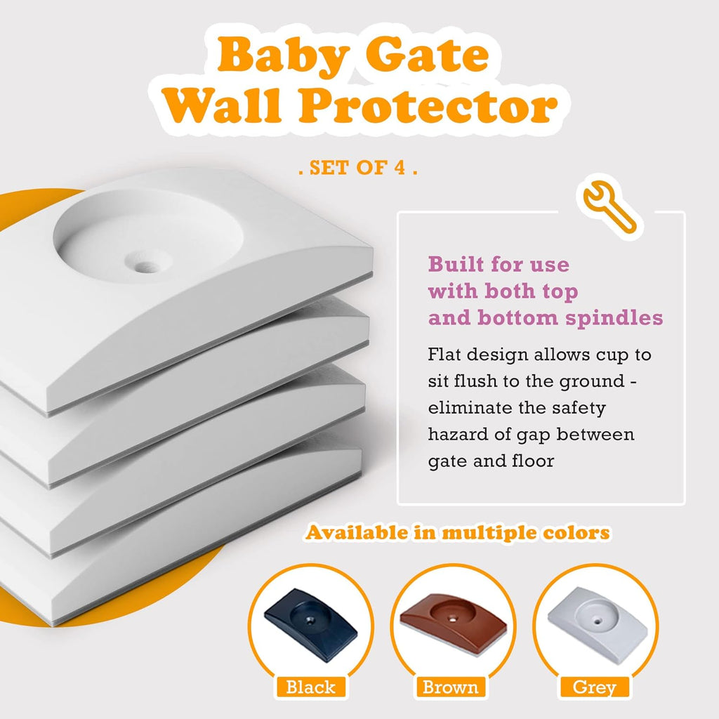 Baby Gate Wall Protector (Made in USA) Protects Walls and Doorways from Pet Gates - for Pressure Mounted Indoor