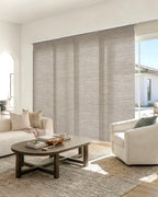 Woven Texture Paper Vertical Blinds, SleekLoom Dove Grey