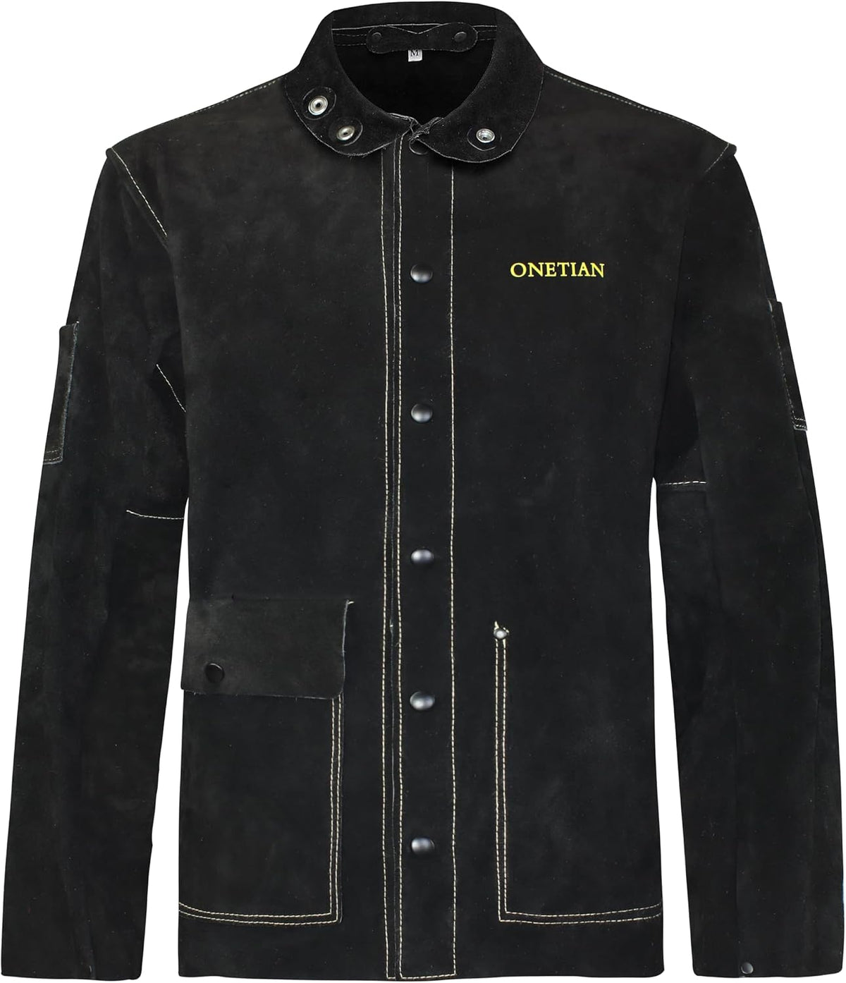 Black Leather Welding Jacket,Flame Heat Resistant