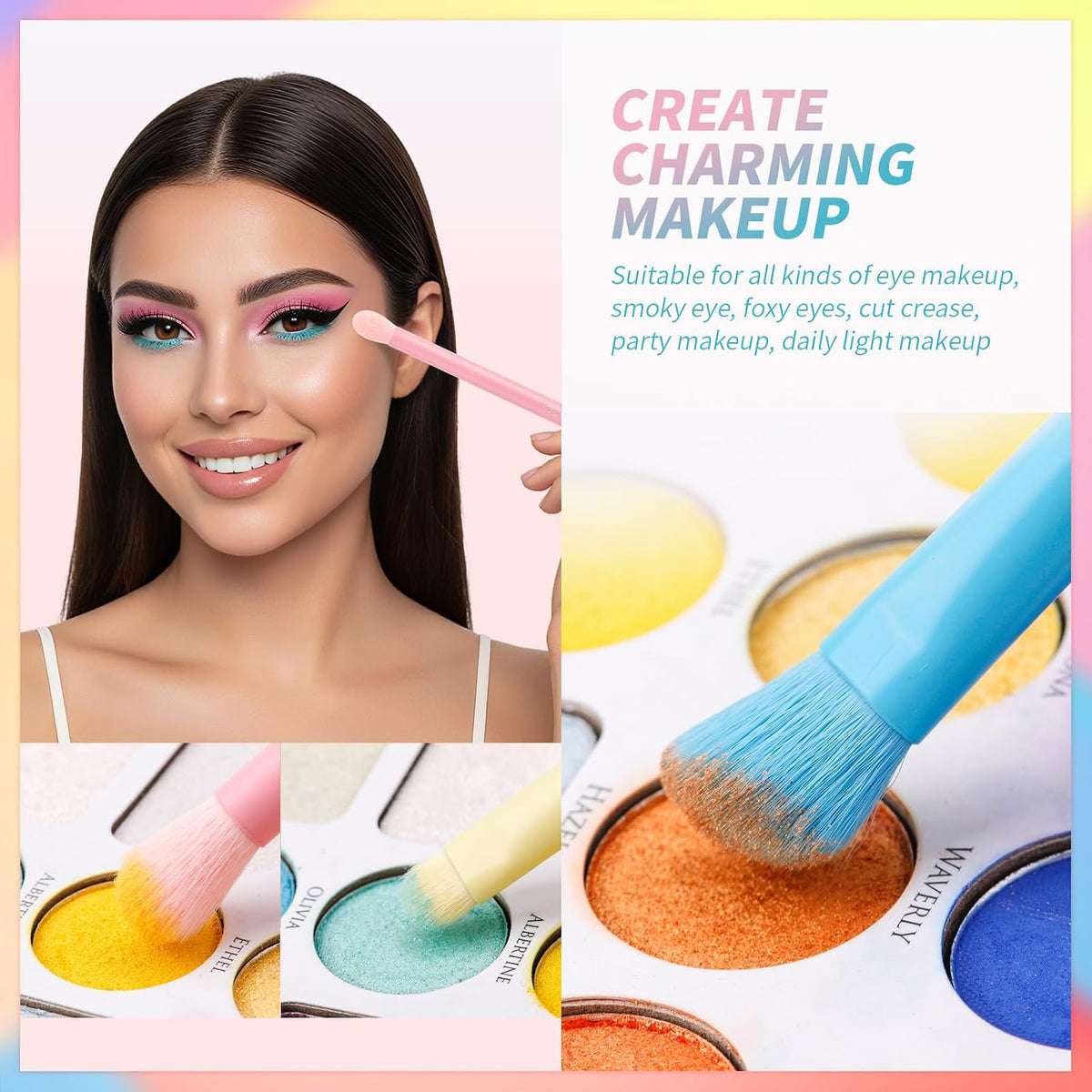 Eye Makeup Brush Set, 4Pcs Blending Eyeshadow Concealer Eyebrow
