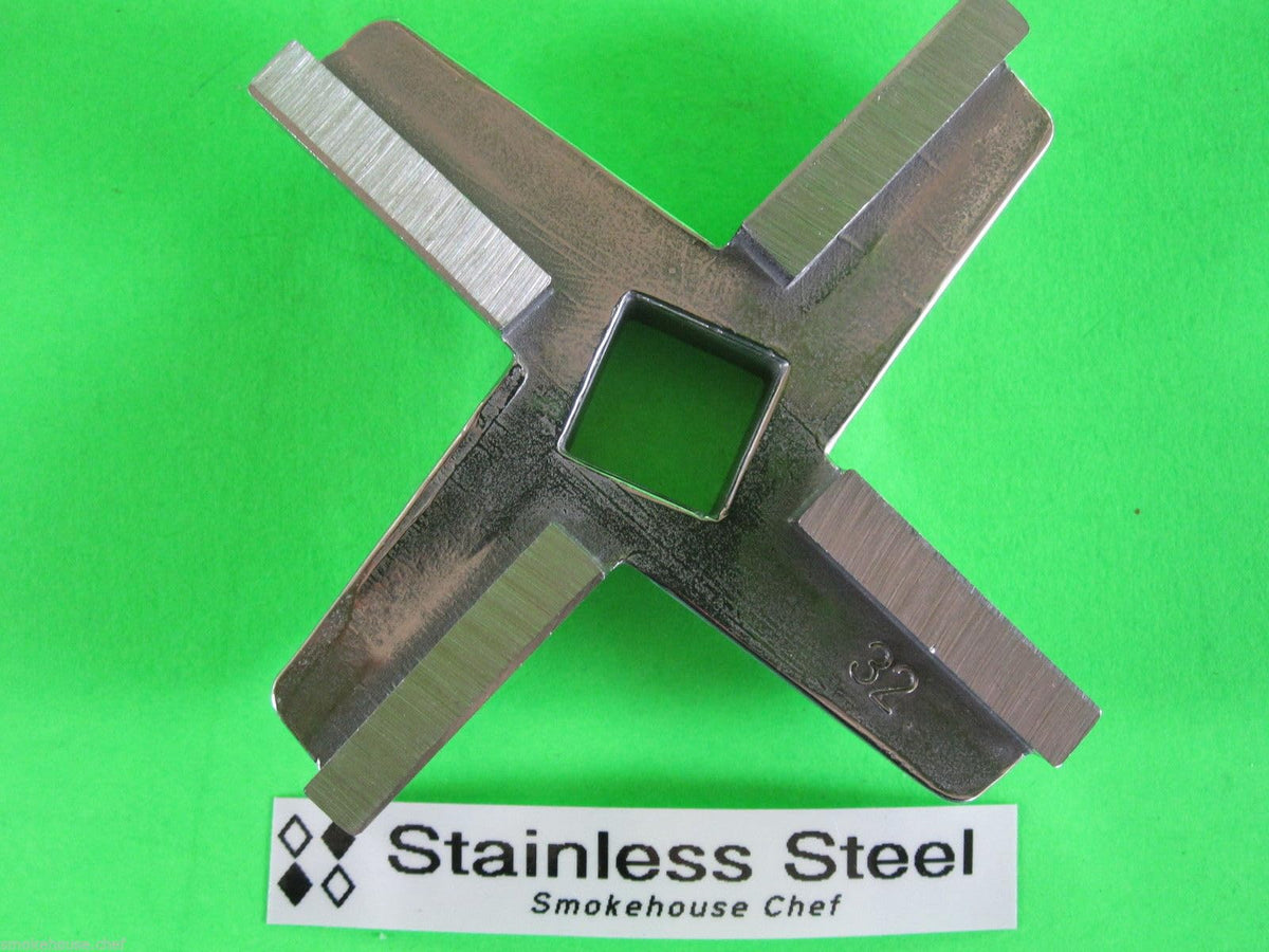 Heavy Duty size #32 Meat Grinder Knife for Biro, Berkel, Meat Your maker, Waltons, Sausage Maker, Omcan and many others. Raised resharpenable edges.