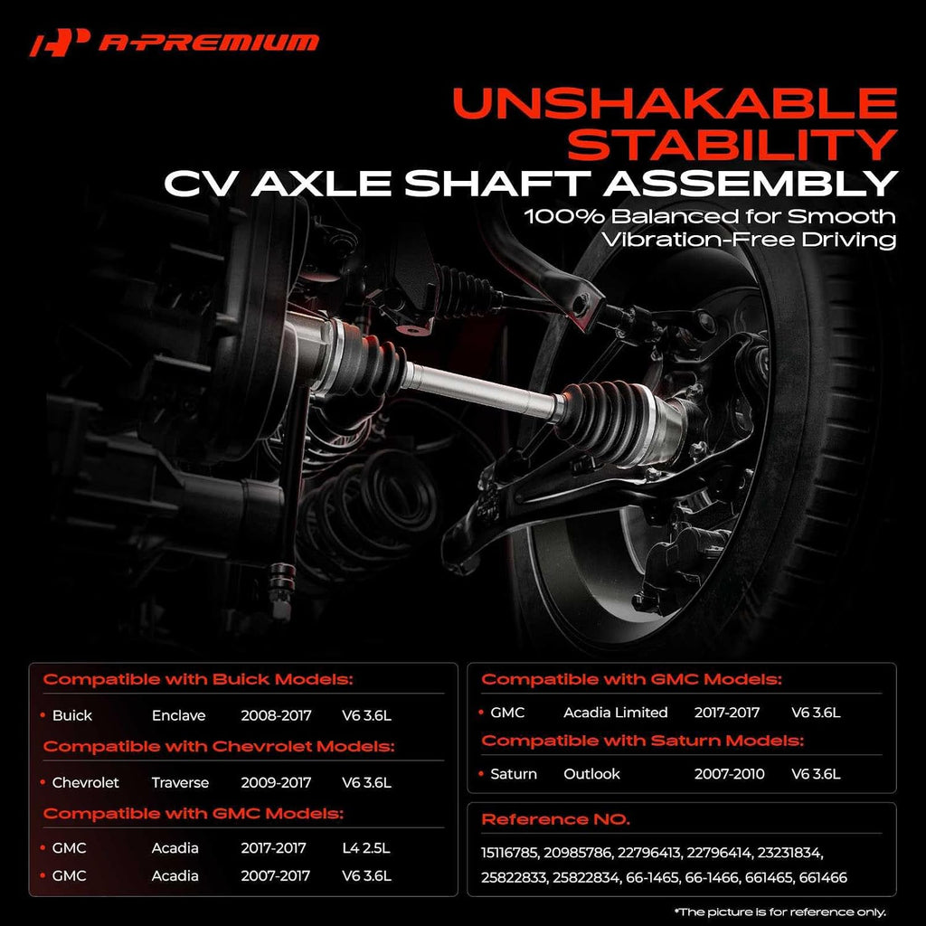 A-Premium Set of 2 Front CV Axle Shaft Assembly