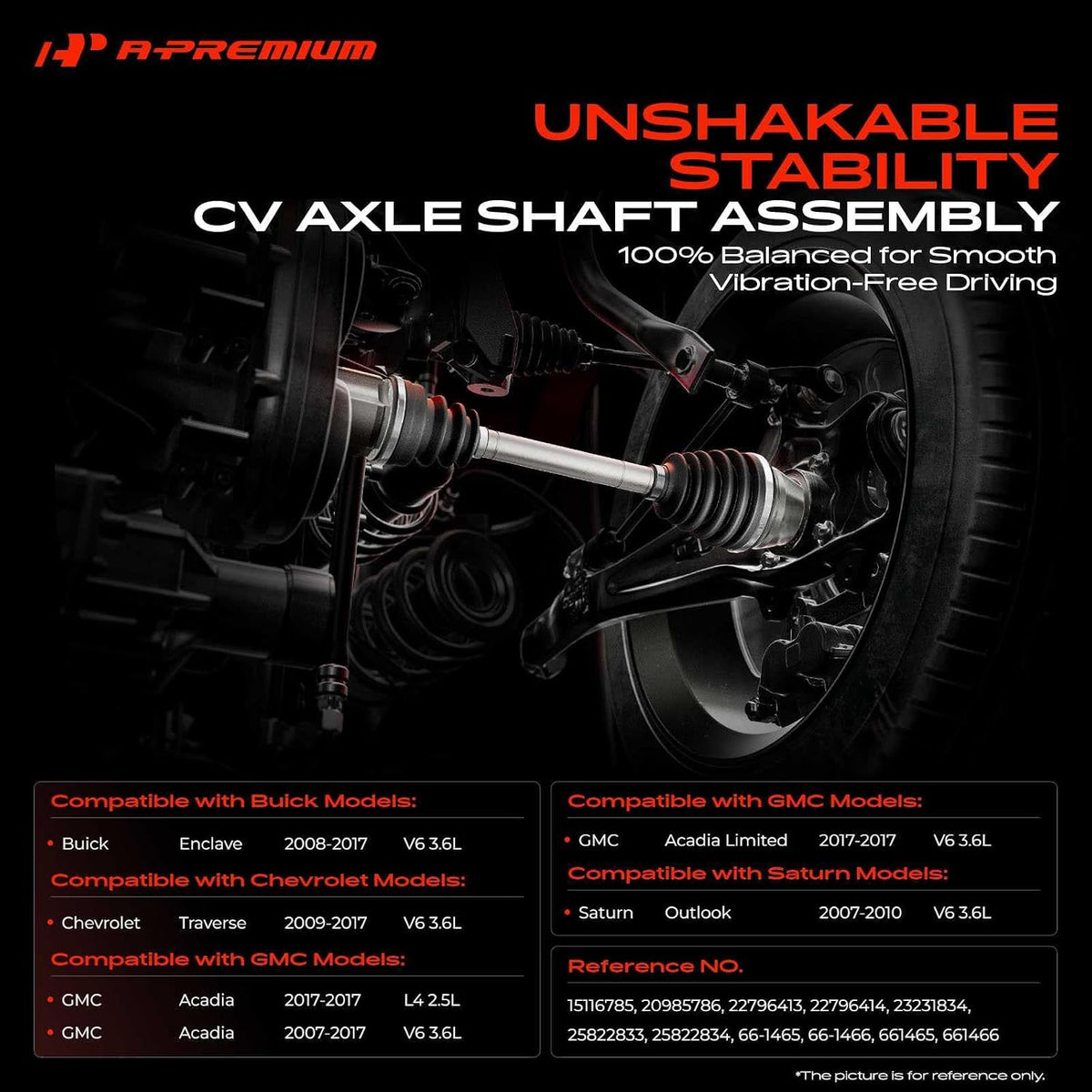 A-Premium Set of 2 Front CV Axle Shaft Assembly