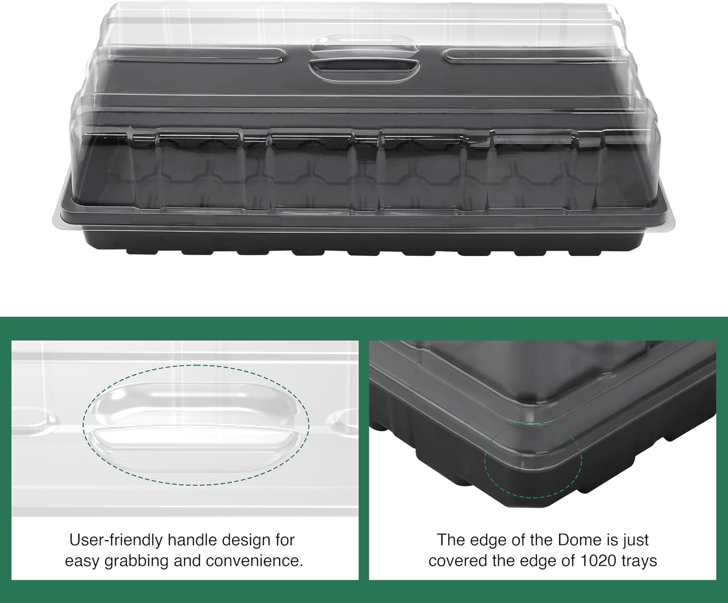 10 Pack Humidity Dome 3.6" Extra Strength, Clear Seed Starter Dome 1020 Tray Covers Humidifying and Insulating for