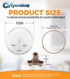 12" Glass Microwave Plate with Roller Ring & Coupler Feet Kit
