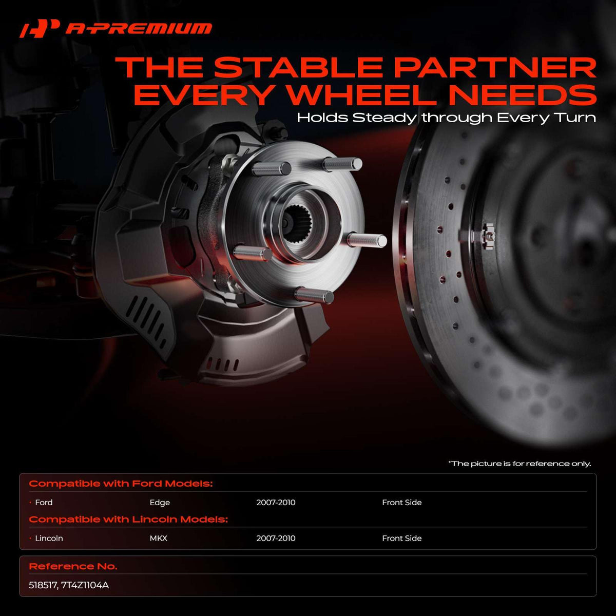 A-Premium 2 x Front Wheel Bearing and Wheel Hub Kit with 5-Lug