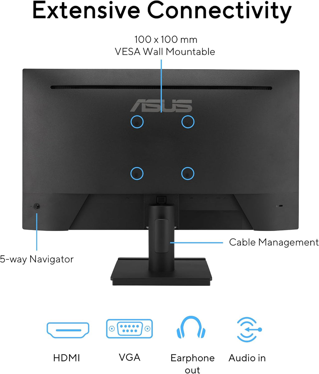 VA27EHF2 Eye Care Gaming Monitor – 27-inch, IPS, Full HD, 99% sRGB, Frameless, 120Hz, Adaptive-Sync, 1ms MPRT, HDMI
