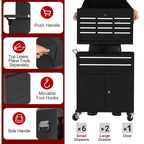 8 Drawers Rolling Tool Chest, Tool Storage Removable Tool Box Combo
