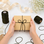 Gold and Black Cotton Twine String, 2mm Thick, 328 Feet