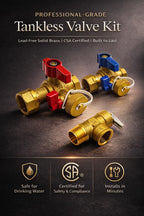 AZK Global Tankless Water Heater Valve Kit, Cert: cUPC, NSF/ANSI ASME PRV