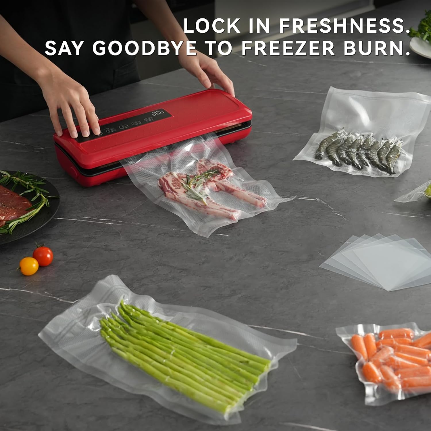 8" x 20' and 11" x 20' Vacuum Sealer Roll, 6 Pack-Ideal for Food Storage, Sous Vide, and Meal Prep, Keep Food Fresh
