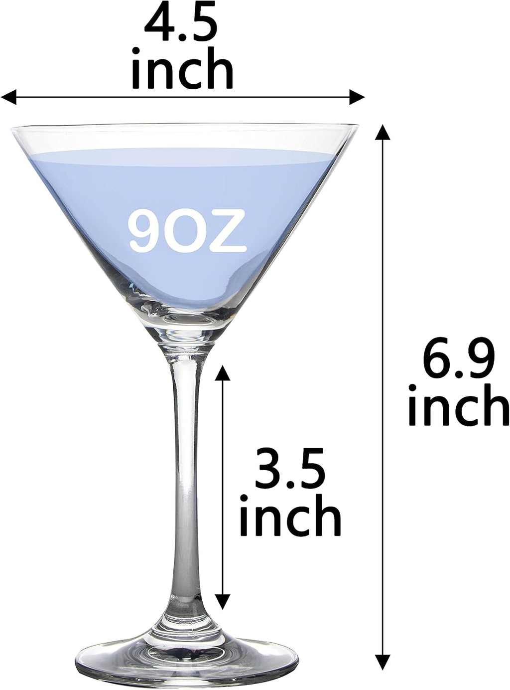 Crystal Martini Cocktail Glasses 9 Ounce Set of 4 With Premium Gift Box Premium Strong Lead-Free Clear for Bar Martini