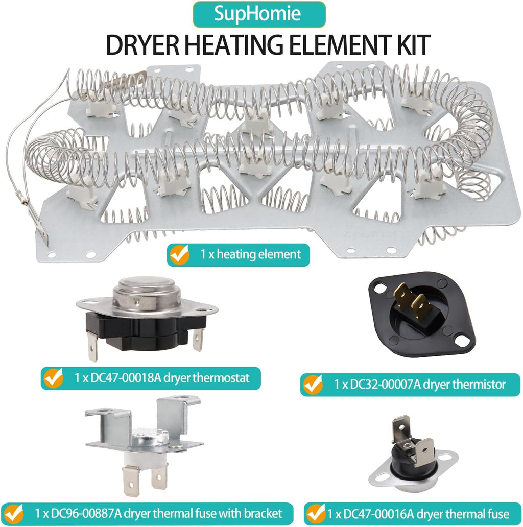 DV50F9A7EVP/A2 DV50F9A6EVW/A2 Dryer Heating Element Kit Fit for Samsung