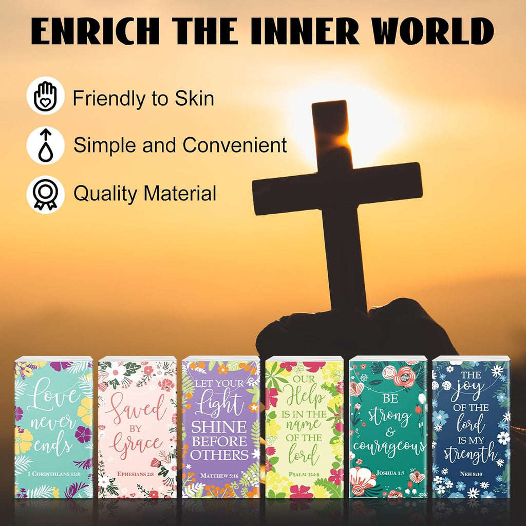 60 Pack Christian Pocket Tissues Bible Verse Tissues, Flower Style