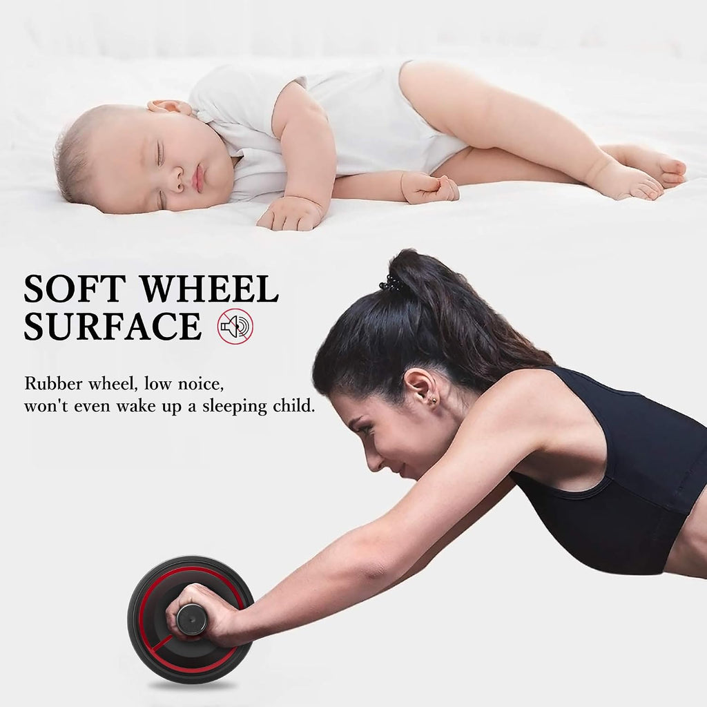 Ab Roller Wheel, Heavy Duty Workout Equipment for Home Gym, Professional Metal Handle with Rubber Surface Abdominal