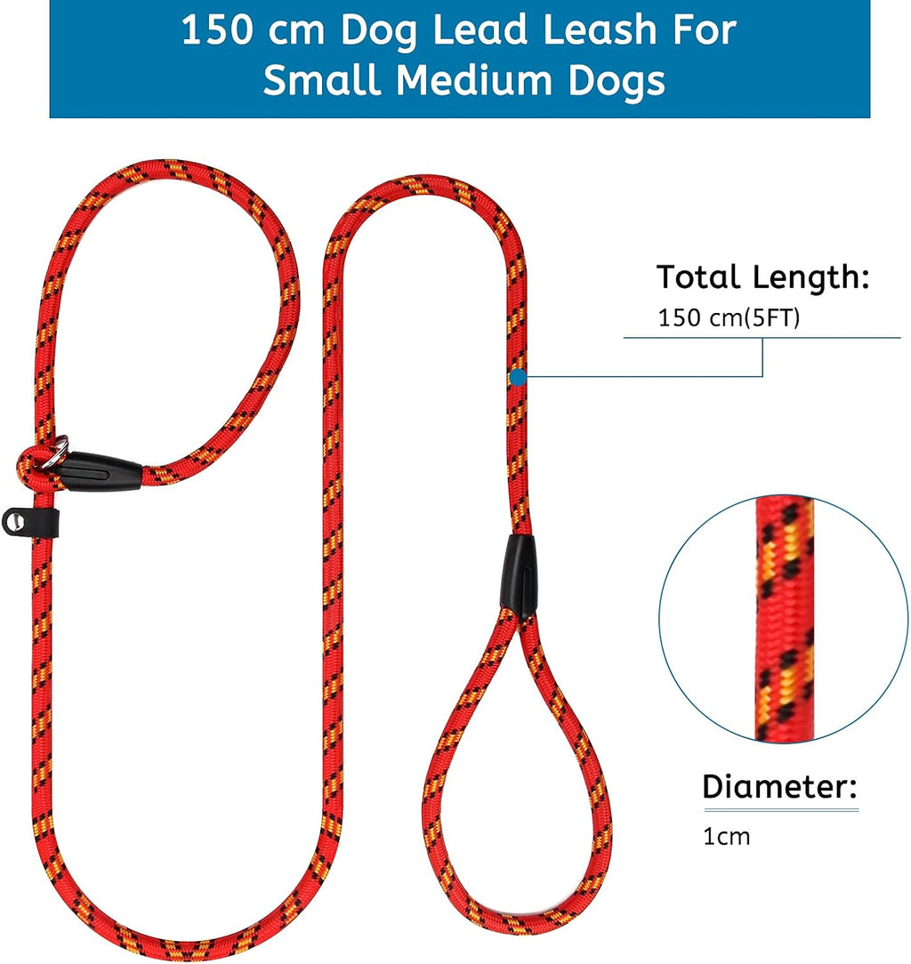 2PCS Durable Dog Slip Rope Leash, 5 FT Dog Training Leash