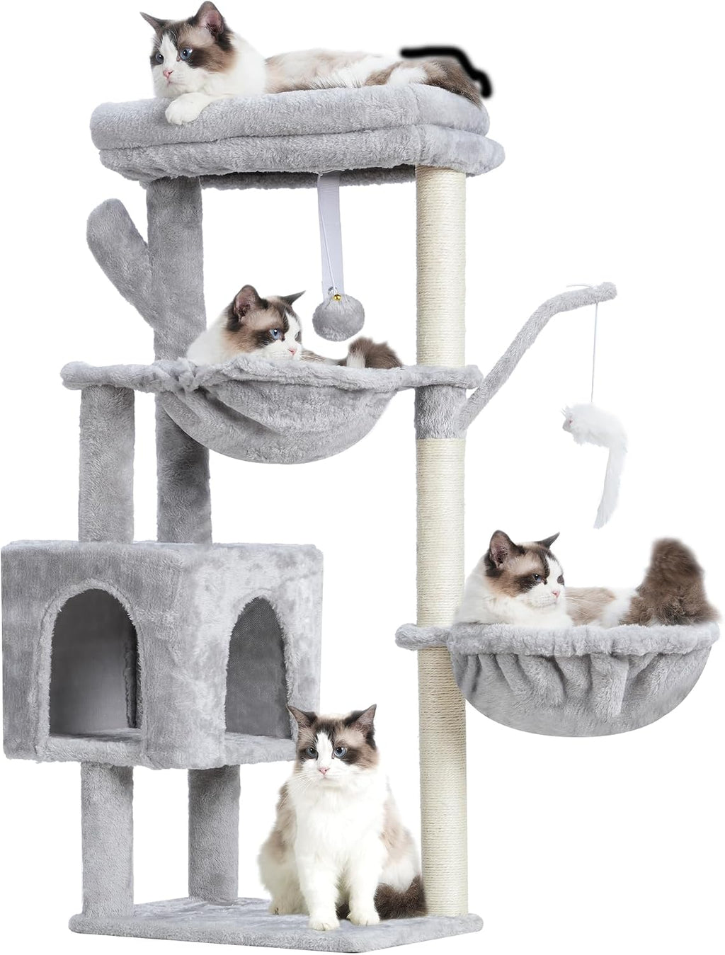 Cat Tree, 39" Tower with All-Sisal Wrapped Scratching Post HCT006SW