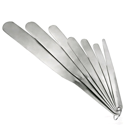 958-G01 Caulking Spatula Tool Set 7-Piece Stainless Steel Caulk Tool Kit, 3/8" to 1-1/2" Multiple Spatula Widths,for