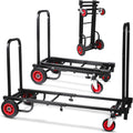 Compact Folding Adjustable Equipment Dolly - Heavy Duty Multi‑Function Convertible Cart Hand Truck/Platform Cart with