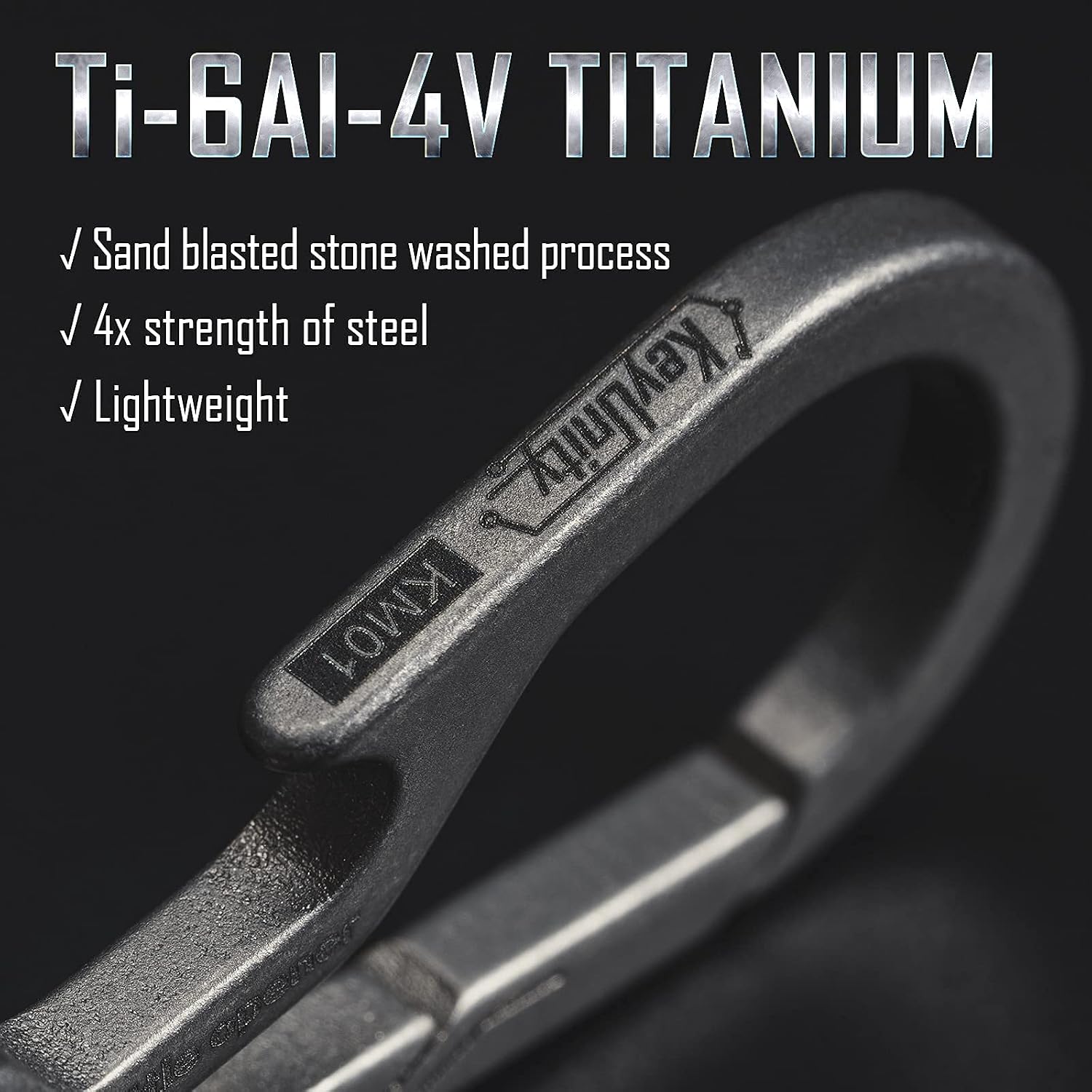 KM01 Titanium EDC Keychain Clip with Bottle Opener | Quick Release Carabiner Key Ring Holder, Compact Pocket Tool