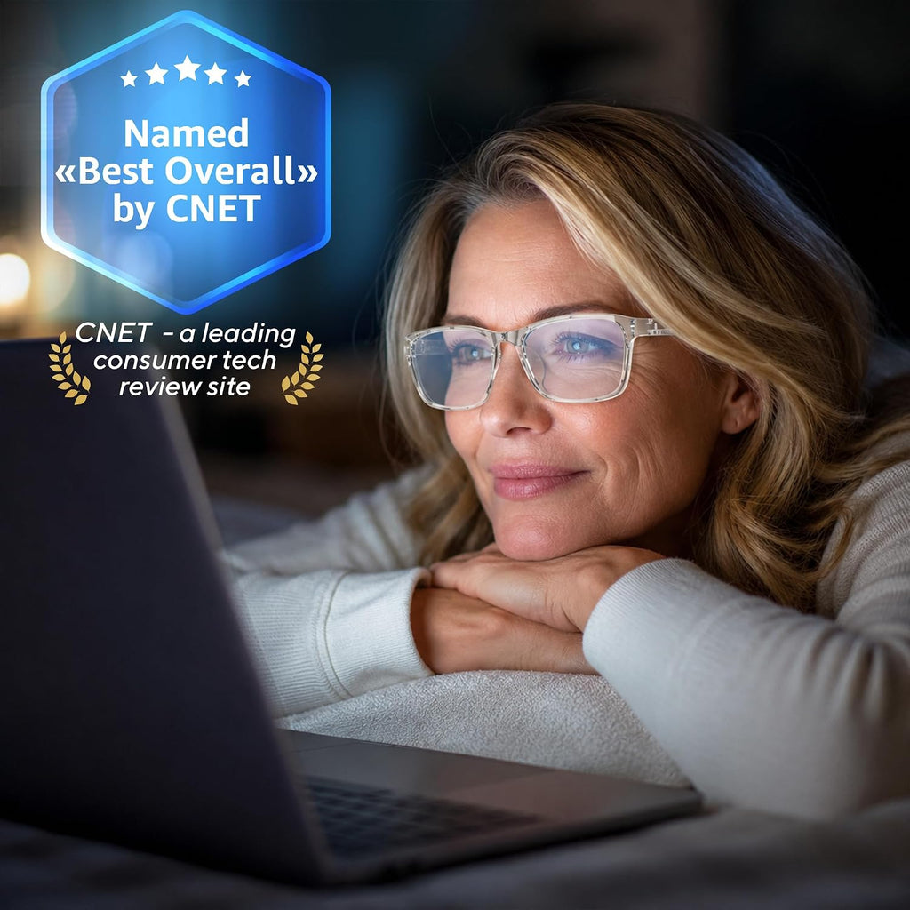 Stylish Blue Light Blocking Glasses for Women & Men – Helps Reduce Glare & Digital Eye Strain from Computers, Phones