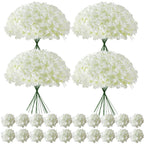100 Pcs Faux White Hydrangea Artificial Flowers Bulk Fake Flowers
