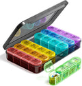 Weekly Pill Organizer 4 Times a Day, BPA Free Daily Pill Box 7 Day, Large Travel Pill Case with 28 Compartment to