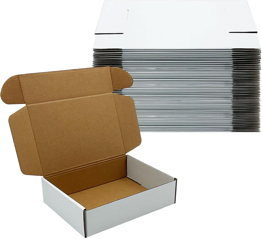 White Shipping Boxes 8x5x2 inch 50 Pack,Corrugated Mailers for E-Commerce