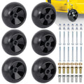 XaXmTee 6Pack M111489 Lawn Mower Deck Wheels Kit with Full Set Accessories