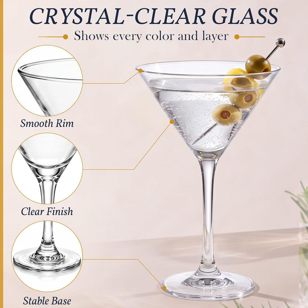 4 Set Cocktail Glasses Mixed Drinkware,4-piece Assorted Set