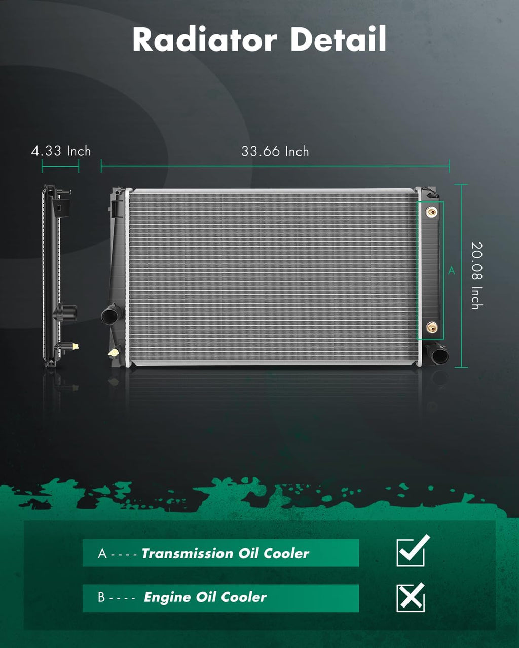 SCITOO Radiator compatible with 2006-2008 for Toyota for RAV4 2.4L