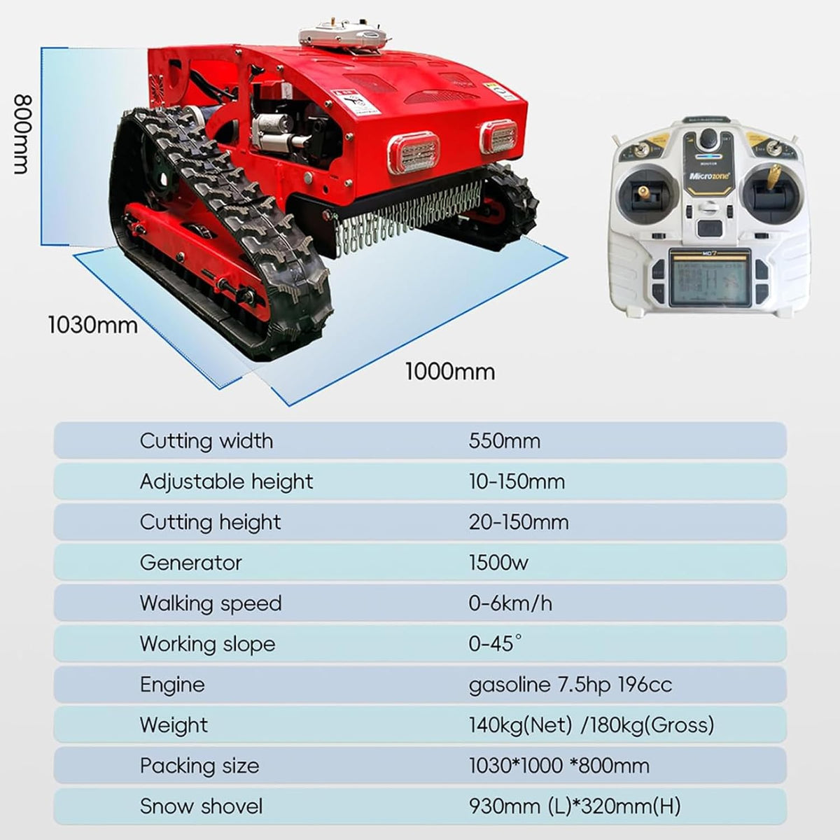 Automatic Remote Control Lawn Mower with Loncin 196cc Engine